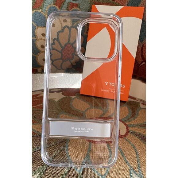 Torras Diamond Clear Military Grade iPhone 14 Pro Max Case w/Attached Kickstand - Picture 1 of 6